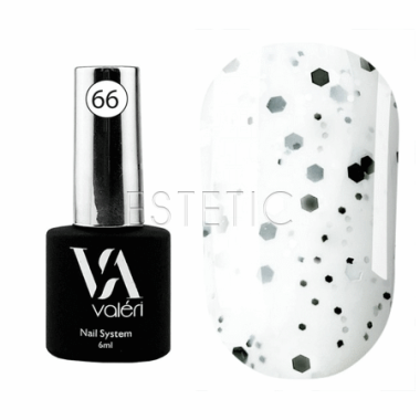 Valeri Base Dots №66 - Цветная база, белая с чёрной крошкой, 12 мл