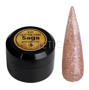 SAGA Professional Глиттерный гель Glitter Opal №05 (оранжевый), 8 мл