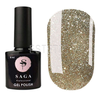 SAGA Professional Fiery Gel №37 - Гель-лак светоотражающий №37 (светлое золото с микроблеском), 8 мл