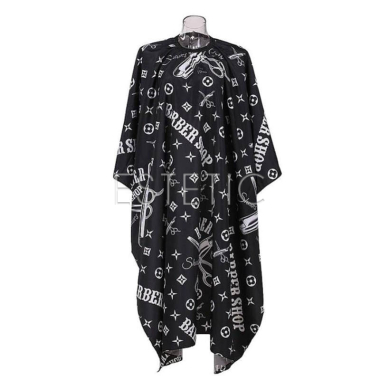 Пеньюар - накидка LUXURY HG-02-2 BARBER black парикмахерский