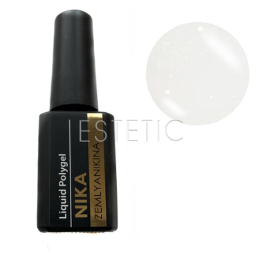 Жидкий акригель Liquid Polygel White Opal Nika Zemlyanikina, молочний опал,15 мл