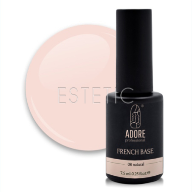 Камуфлююча база ADORE French Base №08 natural, натуральний напівпрозорий, 7,5 мл