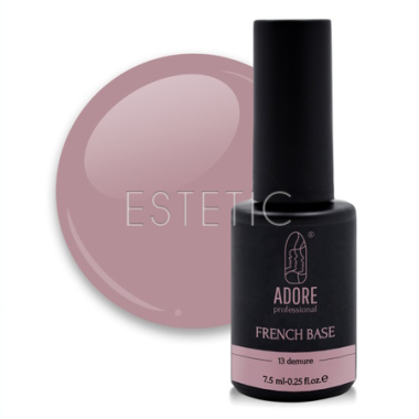 Камуфлююча база ADORE French Base №13 demure, пастельна попеляста троянда, 7,5 мл
