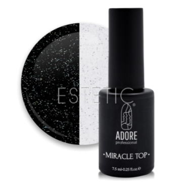Топ для гель-лака ADORE Miracle Top №4, прозрачный с серебристым шиммером, 8 мл