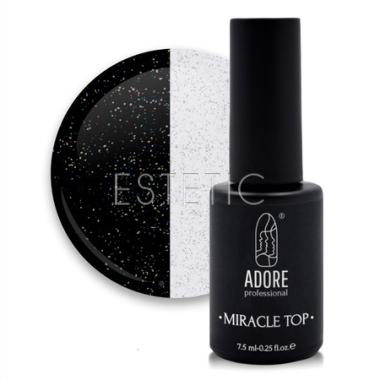 Топ для гель-лака ADORE Miracle Top №5, прозрачный с голографическим шиммером, 7,5 мл