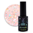 Гель-лак ADORE Gel Polish G-01 beyonce, полупрозрачный персик с бирюзовым глитером, 7,5 мл
