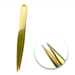 Пинцет для бровей точечный ZOLA GOLD, профессиональный (золотистый)