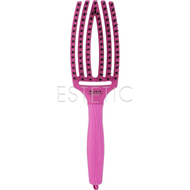 Массажная щетка Olivia Garden Finger Brush bright pink продувная нейлон+щетина