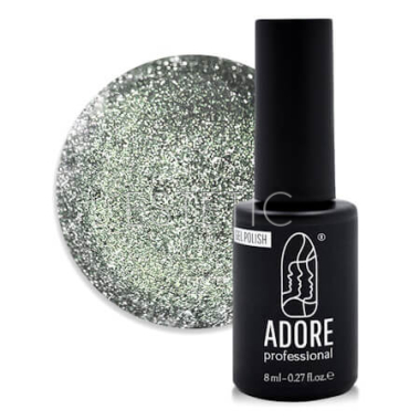 Гель-лак ADORE Gel Polish cat's eye №462 lynx, оливково-серебристый, хрустальный кошачий глаз, 8 мл