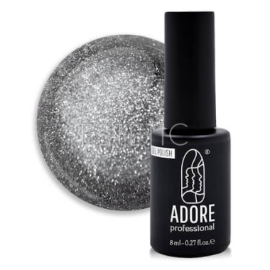 Гель-лак ADORE Gel Polish cat's eye №459 irbis, серебристый, хрустальный кошачий глаз, 8 мл