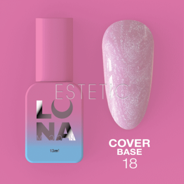 База LUNA Cover Base №18 камуфлююча, молочно-рожева з шиммером, 13 мл