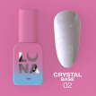 База LUNA Crystal Base №2 напівпрозора молочна з дрібною зеленувато-блакитною поталлю, 13 мл