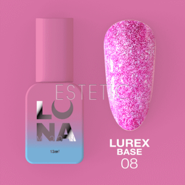 База LUNA Lurex Base №08 светоотражающая, сиреневый голографик, 13 мл