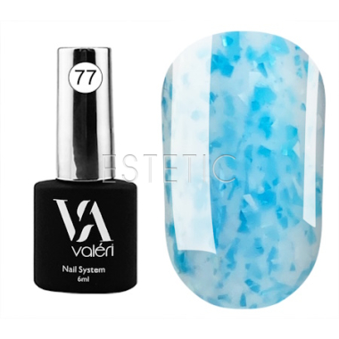База Valeri Base №77 Flakes молочна з блакитною та білою поталлю, 6 мл