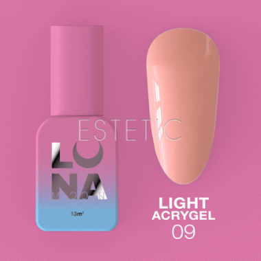 Жидкий гель Luna Light Acrygel №09 нежный персик, 13 мл