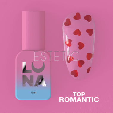 Топ LUNA Top Romantic с красными сердечками без липкого слоя, 13 мл