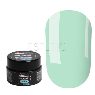 Гель для наращивания Kira Nails Builder Gel 012 конструирующий, светлая мята, 15 г