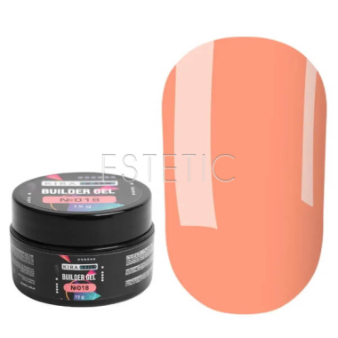Гель для наращивания Kira Nails Builder Gel 018 конструирующий, светло-коралловый, 15 г