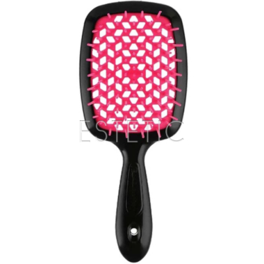 Щітка для волосся Janeke Superbrush Small міні оригінал, лимонно-біла, чорна з малиною