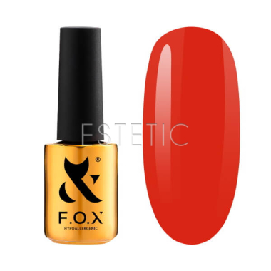 Гель-лак F.O.X Spectrum 140 fire red, неоновий яскравий алий, 7 мл
