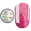 Гель SAGA Builder Gel magic 08 рожевий з пластівцями поталі, 15 мл