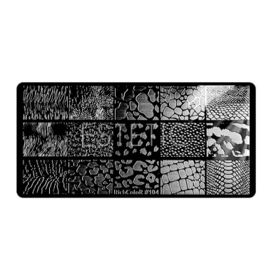 Пластина для стемпинга RichColor-104, 12x6  животный принт