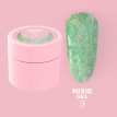 Гель блесточки LUNA Nixie Gel №3 для дизайна, светло-зеленый перидот, 5 мл