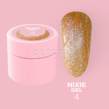 Гель блесточки LUNA Nixie Gel №4 для дизайна, янтарный, 5 мл
