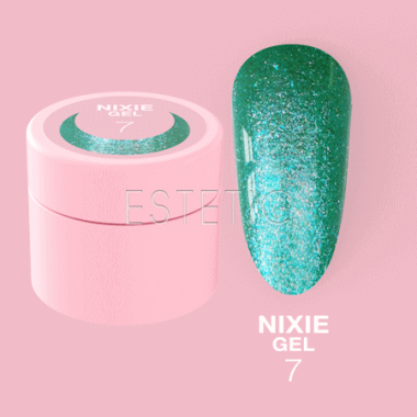 Гель блесточки LUNA Nixie Gel №7 для дизайна, зеленый изумруд, 5 мл