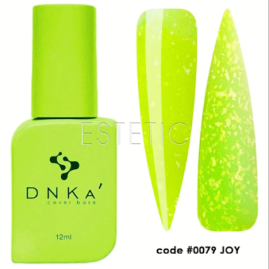 База DNKa Cover Base №0079 Joy неонова лимонна з срібною поталлю, 12 мл
