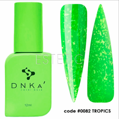 База DNKa Cover Base №0082 Tropics неоновая салатовая с серебристой поталью, 12 мл