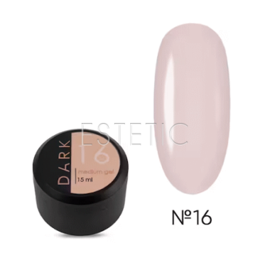 Рідкий гель DARK Medium Gel №16 нюдовий холодний рожево-молочний, 15 мл