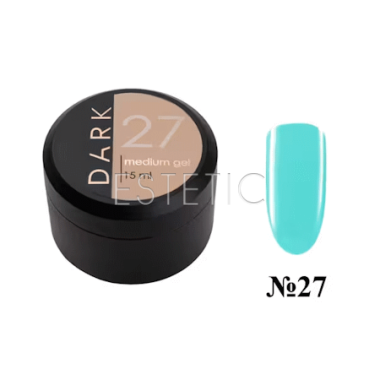 Рідкий гель DARK Medium Gel №27 світло-бірюзова пастель, 15 мл