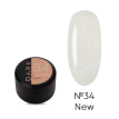 Рідкий гель DARK Medium Gel №34 молочний з голографічним мікроблиском, 15 мл