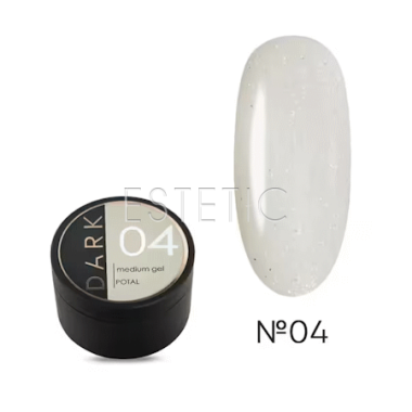 Жидкий гель DARK Medium Potal Gel №04 молочный с голографической поталью, 15 мл