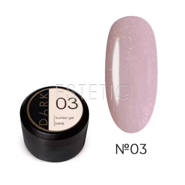 Гель DARK Builder Shine Gel №03 молочно-ліловий з мікроблиском червоного золота,15 мл