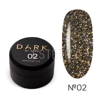 Гель блестки DARK Diamond Gel 02 жидкая фольга белое золото 4 мл, 5 г