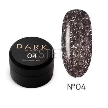 Гель блискітки DARK Diamond Gel 04 рідка фольга рожеве золото 4 мл, 5 г