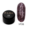 Гель блестки DARK Diamond Gel 06 жидкая фольга розовое серебро 4 мл, 5 г