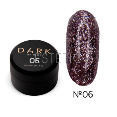 Гель блестки DARK Diamond Gel 06 жидкая фольга розовое серебро 4 мл, 5 г