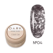 Гель-лак Dark Star Gel Polish 04 с серебряными блестками и голографическим сиянием, 5 г
