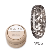 Гель-лак Dark Star Gel Polish 05 з блискітками білого золота та голографічним сяйвом, 5 г