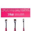 Набор кистей для бровей ZOLA малиновый MAGIC BROW BRUSHES профессиональный (3 шт)