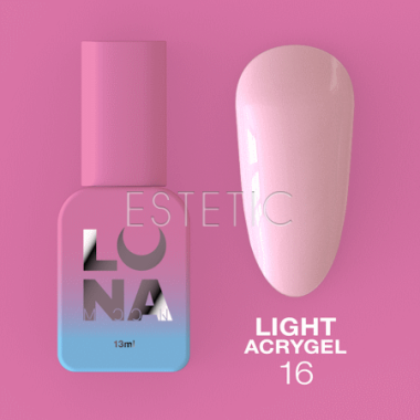 Жидкий гель Luna Light Acrygel №16 бело-розовый теплый, 13 мл
