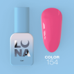 Гель-лак LUNA Color №154 неоновий світло-рожевий барбі теплий, 13 мл