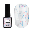 База Kira Nails Lollypop Base №001 молочна з кольоровими крихтами та соломкою, 6 мл