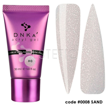 Акрил-гель DNKa Acryl Gel #0008 Sand молочно-рожевий з шиммером tube, 30 мл