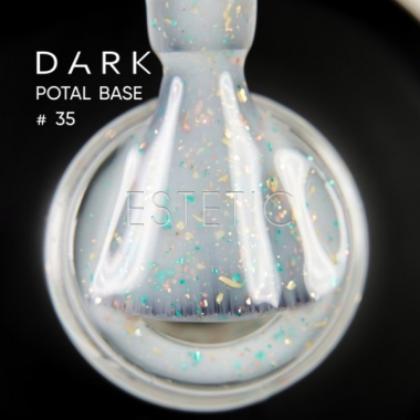 База Dark Pro Base Potal 35, 15 мл молочный крем с золотисто-голубой поталью