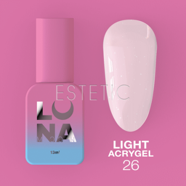 Жидкий гель Luna Light Acrygel №26 молочно-розовый с микроблеском хамелеон,13 мл