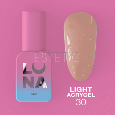 Рідкий гель Luna Light Acrygel №30 бежевий з мікроблиском хамелеон,13 мл